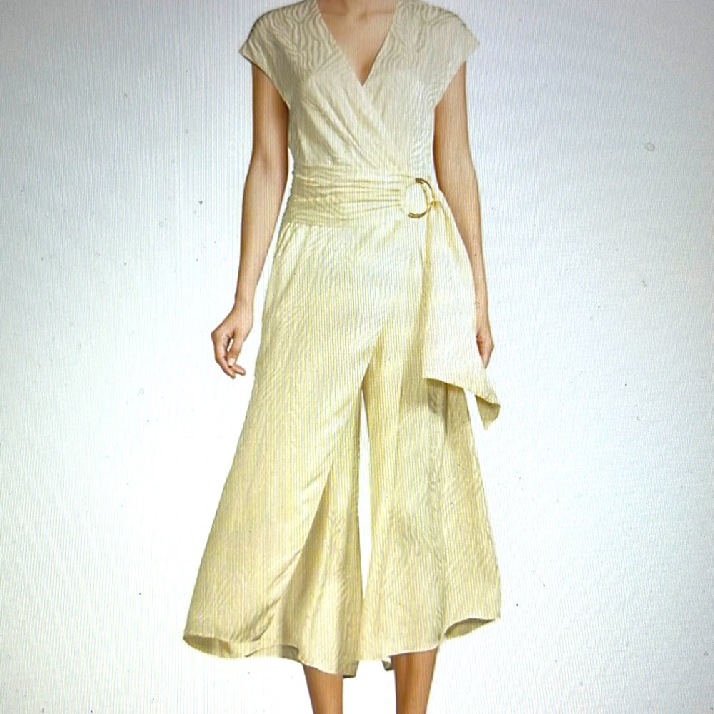 Jay Godfrey Dee silky jacquard jumpsuit; color - Ecru